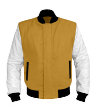 Load image into Gallery viewer, Original American Varsity White Leather Sleeve Letterman College Baseball Kid Wool Jackets #WSL-BBand-BZ
