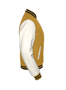 Original American Varsity Real White Leather Letterman College Baseball Women Wool Jackets #WSL-BSTR-ZIP