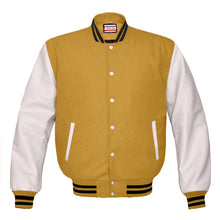 Load image into Gallery viewer, Superb Genuine White Leather Sleeve Letterman College Varsity Men Wool Jackets #WSL-BSTR-WB