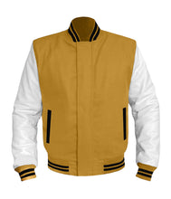 Load image into Gallery viewer, Original American Varsity White Leather Sleeve Letterman College Baseball Women Wool Jackets #WSL-BSTR-BZ