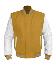 Load image into Gallery viewer, Original American Varsity White Leather Sleeve Letterman College Baseball Women Wool Jackets #WSL-GYSTR-BZ