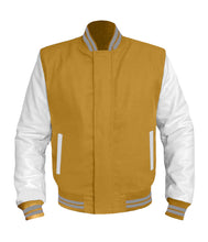 Load image into Gallery viewer, Original American Varsity White Leather Sleeve Letterman College Baseball Kid Wool Jackets #WSL-GYSTR-BZ