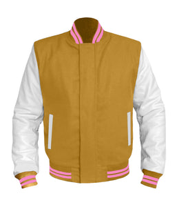 Original American Varsity White Leather Sleeve Letterman College Baseball Kid Wool Jackets #WSL-PKSTR-BZ