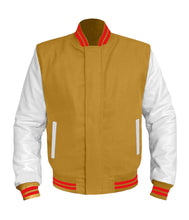 Load image into Gallery viewer, Original American Varsity White Leather Sleeve Letterman College Baseball Kid Wool Jackets #WSL-RSTR-BZ