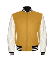 Load image into Gallery viewer, Original American Varsity Real White Leather Letterman College Baseball Women Wool Jackets #WSL-WSTR-ZIP-BBAND