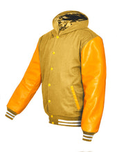 Load image into Gallery viewer, Superb Genuine Yellow Leather Sleeve Letterman College Varsity Men Wool Jackets #YSL-WSTR-YB-H