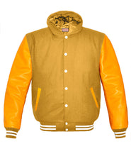 Load image into Gallery viewer, Superb Genuine Yellow Leather Sleeve Letterman College Varsity Women Wool Jackets #YSL-WSTR-WB-H