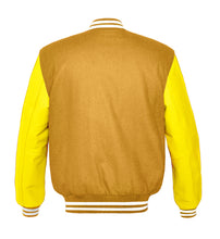 Load image into Gallery viewer, Superb Genuine Yellow Leather Sleeve Letterman College Varsity Women Wool Jackets #YSL-WSTR-WB