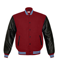 Load image into Gallery viewer, Original American Varsity Real Leather Letterman College Baseball Women Wool Jackets #BSL-LBLSTR-BB