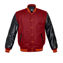 Load image into Gallery viewer, Original American Varsity Real Leather Letterman College Baseball Kid Wool Jackets #BSL-ORSTR-OB