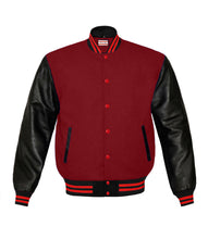 Load image into Gallery viewer, Original American Varsity Real Leather Letterman College Baseball Kid Wool Jackets #BSL-RSTR-RB-BBAND