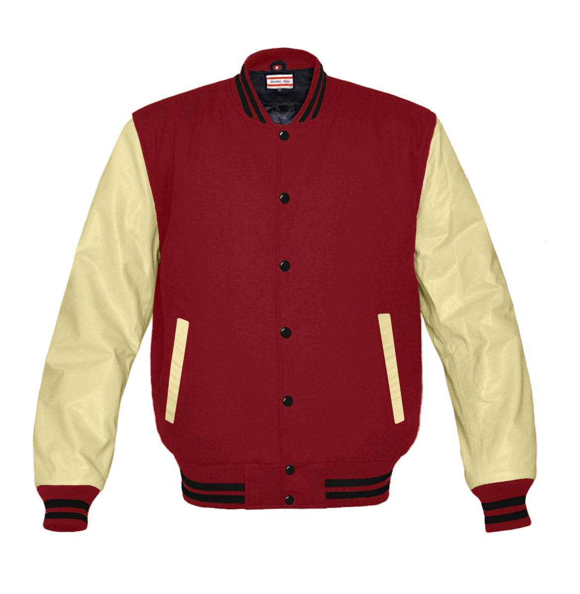 Letterman Baseball Varsity Grey Wool and Genuine Red Leather Sleeves Jacket