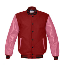 Load image into Gallery viewer, Superb Genuine Pink Leather Sleeve Letterman College Varsity Men Wool Jackets #PKSL-BSTR-BB
