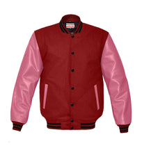 Load image into Gallery viewer, Superb Genuine Pink Leather Sleeve Letterman College Varsity Kid Wool Jackets #PKSL-BSTR-BB