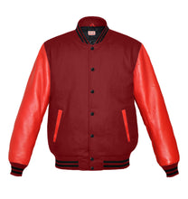 Load image into Gallery viewer, Original American Varsity Real Red Leather Letterman College Baseball Kid Wool Jackets #RSL-BSTR-BB