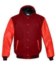Load image into Gallery viewer, Superb Red Leather Sleeve Original American Varsity Letterman College Baseball Kid Wool Jackets #RSL-BSTR-RB-H