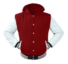 Load image into Gallery viewer, Superb Genuine White Leather Sleeve Letterman College Varsity Women Wool Jackets #WSL-WSTR-WB-BBAND-H