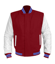 Load image into Gallery viewer, Original American Varsity White Leather Sleeve Letterman College Baseball Men Wool Jackets #WSL-BLSTR-BZ