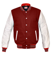 Load image into Gallery viewer, Superb Genuine White Leather Sleeve Letterman College Varsity Kid Wool Jackets #WSL-RWBSTR-WB
