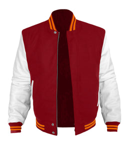Original American Varsity White Leather Sleeve Letterman College Baseball Kid Wool Jackets #WSL-ORSTR-BZ