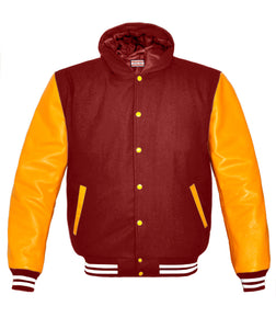 Superb Genuine Yellow Leather Sleeve Letterman College Varsity Women Wool Jackets #YSL-WSTR-YB-H