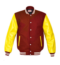 Load image into Gallery viewer, Superb Genuine Yellow Leather Sleeve Letterman College Varsity Women Wool Jackets #YSL-WSTR-WB