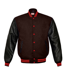 Superb Genuine Black Leather Sleeve Letterman College Varsity Kid Wool Jackets #BSL-RSTR-RB