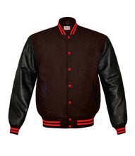 Load image into Gallery viewer, Superb Genuine Black Leather Sleeve Letterman College Varsity Women Wool Jackets #BSL-RSTR-RB