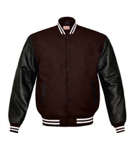 Load image into Gallery viewer, Superb Genuine Black Leather Sleeve Letterman College Varsity Kid Wool Jackets #BSL-WSTR-BB