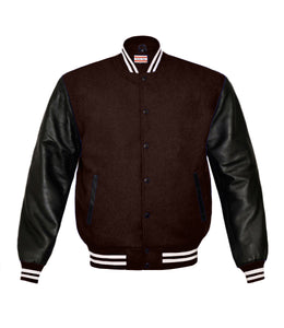 Superb Genuine Black Leather Sleeve Letterman College Varsity Kid Wool Jackets #BSL-WSTR-BB