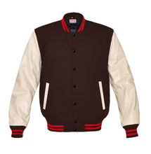 Load image into Gallery viewer, Superb Genuine Cream Leather Sleeve Letterman College Varsity Kid Wool Jackets #CRSL-RSTR-BB