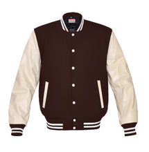 Load image into Gallery viewer, Superb Genuine Cream Leather Sleeve Letterman College Varsity Men Wool Jackets #CRSL-WSTR-WB
