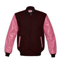 Load image into Gallery viewer, Superb Genuine Pink Leather Sleeve Letterman College Varsity Men Wool Jackets #PKSL-BSTR-BB