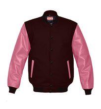 Load image into Gallery viewer, Superb Genuine Pink Leather Sleeve Letterman College Varsity Kid Wool Jackets #PKSL-BSTR-BB