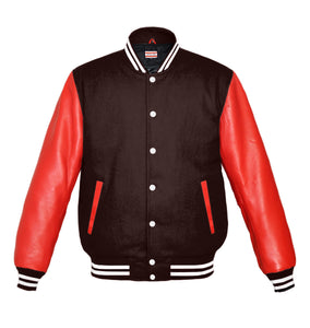 Original American Varsity Real Red Leather Letterman College Baseball Women Wool Jackets #RSL-WSTR-WB