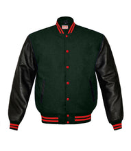 Load image into Gallery viewer, Superb Genuine Black Leather Sleeve Letterman College Varsity Kid Wool Jackets #BSL-RSTR-RB