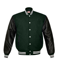 Load image into Gallery viewer, Superb Genuine Black Leather Sleeve Letterman College Varsity Kid Wool Jackets #BSL-WSTR-WB