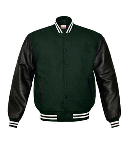 Superb Genuine Black Leather Sleeve Letterman College Varsity Kid Wool Jackets #BSL-WSTR-BB