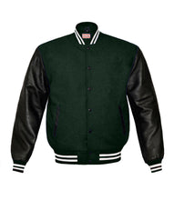 Load image into Gallery viewer, Superb Genuine Black Leather Sleeve Letterman College Varsity Women Wool Jackets #BSL-WSTR-BB