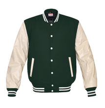 Load image into Gallery viewer, Superb Genuine Cream Leather Sleeve Letterman College Varsity Women Wool Jackets #CRSL-WSTR-WB