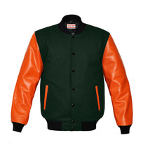 Load image into Gallery viewer, Original American Varsity Real Orange Leather Letterman College Baseball Men Wool Jackets #ORSL-BSTR-BB-Bband