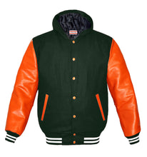 Load image into Gallery viewer, Superb Genuine Orange Leather Sleeve Letterman College Varsity Kid Wool Jackets #ORSL-WSTR-OB-H