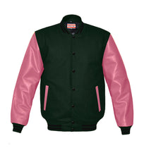 Load image into Gallery viewer, Superb Genuine Pink Leather Sleeve Letterman College Varsity Men Wool Jackets #PKSL-BSTR-BB