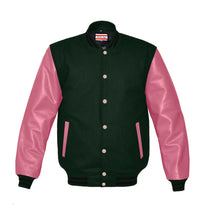Load image into Gallery viewer, Superb Genuine Pink Leather Sleeve Letterman College Varsity Men Wool Jackets #PKSL-BSTR-PKB