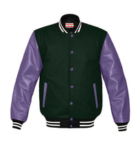 Load image into Gallery viewer, Original American Varsity Real Purple Leather Letterman College Baseball Men Wool Jackets #PRSL-WSTR-PRB-BBand