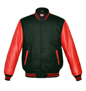 Original American Varsity Real Red Leather Letterman College Baseball Kid Wool Jackets #RSL-RSTR-BB