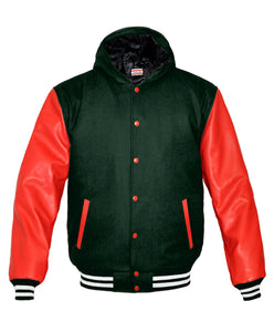 Superb Red Leather Sleeve Original American Varsity Letterman College Baseball Women Wool Jackets #RSL-WSTR-RB-H