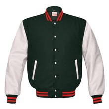 Load image into Gallery viewer, Superb Genuine White Leather Sleeve Letterman College Varsity Men Wool Jackets #WSL-RSTR-WB