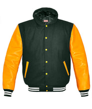 Load image into Gallery viewer, Superb Genuine Yellow Leather Sleeve Letterman College Varsity Men Wool Jackets #YSL-WSTR-YB-H