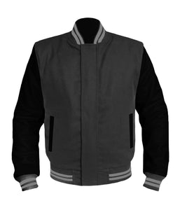 Original American Varsity Black Leather Sleeve Letterman College Baseball Women Wool Jackets #BSL-GYSTR-BZ